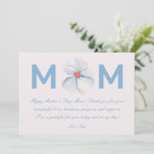 Waterverf Flower MOM Moederdag Script Greeting Kaart (Staand voorkant)