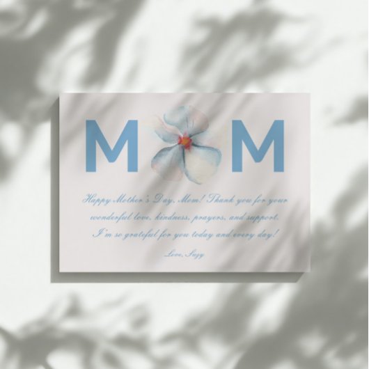 Waterverf Flower MOM Moederdag Script Greeting Kaart