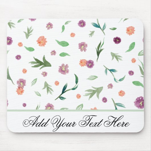 Waterverf Flower Muismat – Custom Gift voor haar (Voorkant)