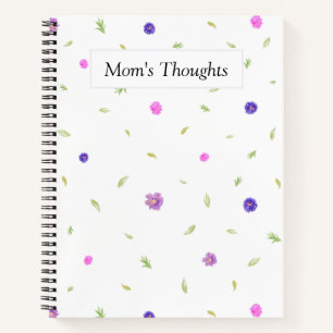 Waterverf Flower Notitieboek gepersonaliseerd voor