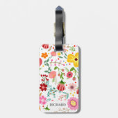 Waterverf Flower Personaliseren Bagagelabel (Achterkant verticaal)