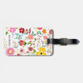 Waterverf Flower Personaliseren Bagagelabel (Achterkant horizontaal)