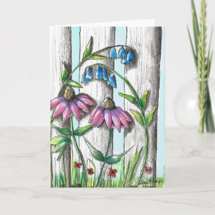 Waterverf Flower Print Wenskaart Kaart