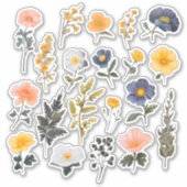 Waterverf Flower Scrapbook Stationery Sticker (Voorkant)