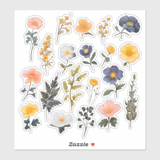 Waterverf Flower Scrapbook Stationery Sticker (Vel)