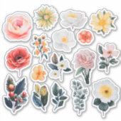 Waterverf Flower Scrapbook Stationery Sticker (Voorkant)