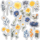 Waterverf Flower Scrapbook Stationery Sticker (Voorkant)