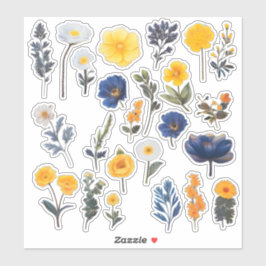 Waterverf Flower Scrapbook Stationery Sticker