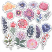 Waterverf Flower Scrapbook Stationery Sticker (Voorkant)
