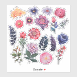 Waterverf Flower Scrapbook Stationery Sticker