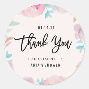 Waterverf Flower Spring Dank u Sticker