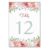 Waterverf Flower Table Number Kaarten (Achterkant)