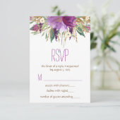 Waterverf Flower Wedding RSVP (Staand voorkant)
