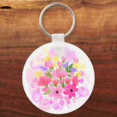 Waterverf Flowers 01 Sleutelhanger (Voorkant)