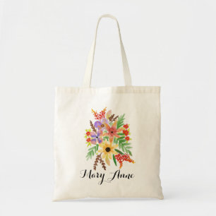 Waterverf Flowers 02 Canvas tas