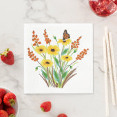 Waterverf Flowers 07 Luncheon Paper Napkins Servet (Insitu)