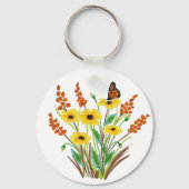 Waterverf Flowers 07 Sleutelhanger (Voorkant)