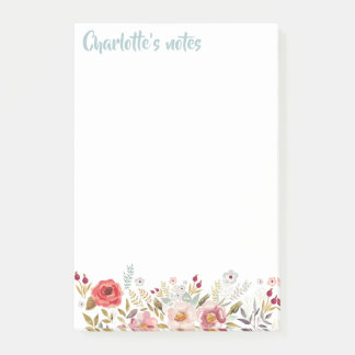 Waterverf Flowers 4 x 6 Sticky Post-it Notes