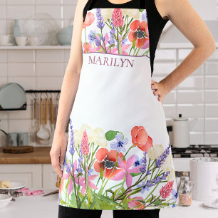 Waterverf Flowers – Aangepaste verjaardag zus cade Schort