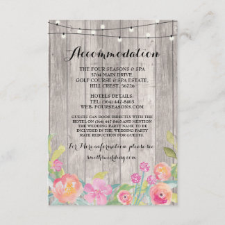 Waterverf Flowers Accommodatie Wedding Invite Informatiekaartje