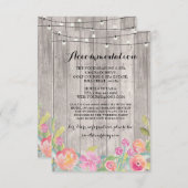 Waterverf Flowers Accommodatie Wedding Invite Informatiekaartje (Voorkant / Achterkant)