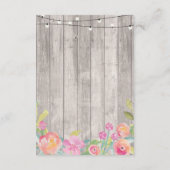 Waterverf Flowers Accommodatie Wedding Invite Informatiekaartje (Achterkant)