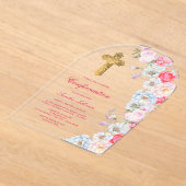 Waterverf Flowers Arch bevestiging Acryl Uitnodigingen (Laagn)