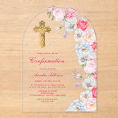 Waterverf Flowers Arch bevestiging Acryl Uitnodigingen (Voorkant)