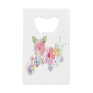 Waterverf Flowers Art Creditkaart Flessenopener