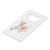 Waterverf Flowers Art Creditkaart Flessenopener (Achterkant Gekanteld)