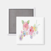 Waterverf Flowers Art Magneet (Voorkant / Achterkant)