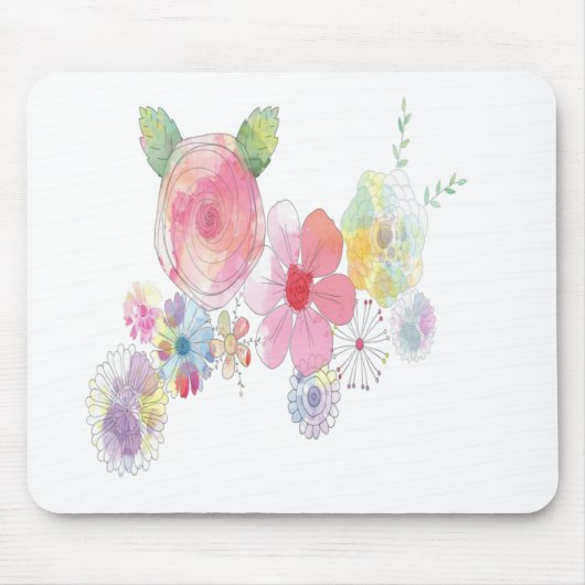Waterverf Flowers Art Muismat (Voorkant)