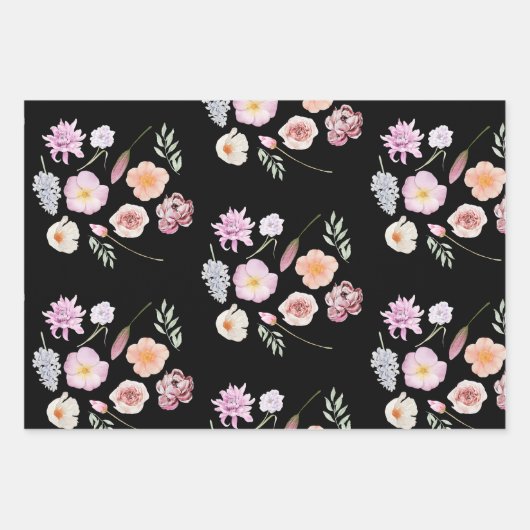 Waterverf Flowers Assorted Gift Wrap Inpakpapier Vel (Voorkant 2)