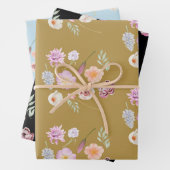 Waterverf Flowers Assorted Gift Wrap Inpakpapier Vel (In situ)