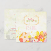 Waterverf Flowers Baby Girl Baby shower Kaart (Voorkant / Achterkant)