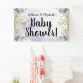 Waterverf Flowers Baby shower Banner (Insitu)