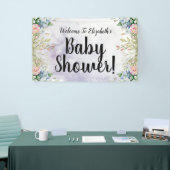 Waterverf Flowers Baby shower Banner (Beurs)