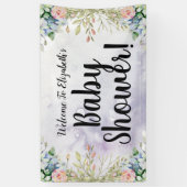 Waterverf Flowers Baby shower Banner (Verticaal)