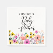 Waterverf Flowers Baby shower Servet (Voorkant)