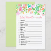 Waterverf Flowers Baby word scramble game (Voorkant / Achterkant)