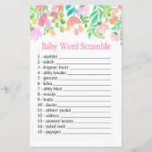 Waterverf Flowers Baby word scramble game (Voorkant)