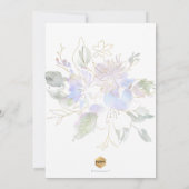 Waterverf Flowers Baptism Dusty Blue Sweet Peas Kaart (Achterkant)