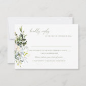 Waterverf Flowers Blue Gum Eucalyptus, Meal RSVP Kaart (Voorkant)