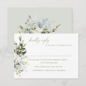 Waterverf Flowers Blue Gum Eucalyptus, Meal RSVP Kaart (Voorkant / Achterkant)