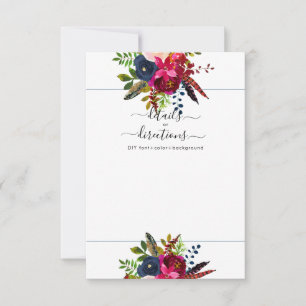 Waterverf Flowers Blush, Burgundy+Navy Aankondiging