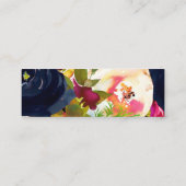 Waterverf Flowers Blush, Burgundy+Navy Mini Visitekaartje (Achterkant)