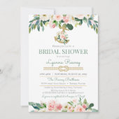 Waterverf Flowers Blush Nautical Vrijgezellenfeest Kaart (Voorkant)