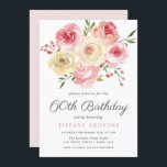 Waterverf Flowers Blush Pink 60th Birthday Invite Kaart<br><div class="desc">Waterverf Flowers Blush Pink 60th Birthday Invite Zie passend collectie in Niche en nestwinkel</div>