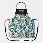 Waterverf Flowers Botanische Patroon plant Liefheb Schort (Voorkant)