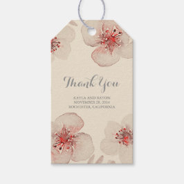Waterverf Flowers Botanische Vintage bruiloft Cadeaulabel